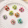 Estilo pastoral de primavera y verano combinación de colores cuentas beige racimo de flores pequeñas material para accesorios para el cabello tocado lindo tejido a mano pendientes venta al por mayor