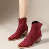Botas Martin de caña corta, punta fina, tacón alto, talla grande, estilo retro europeo y americano para mujer, modernas y elegantes, con tacón grueso y cremallera lateral, adecuadas para ventas transfronterizas