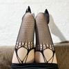 Meias Arrasto de Rede Vazadas Plus Size, Ultrafinas, Sexy, Puro Desejo, Meias Longas Pretas, Não Precisa Tirar, Abertura na Virilha, Meias Eróticas Tentadoras para Mulheres