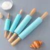 Mini rodillo de silicona para el hogar Rodillo pequeño para niños Rodillo antiadherente para hornear Masa para dumplings Palo de harina