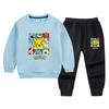 Meninos e meninas terno esportivo de outono 2022 Primavera e Outono novo bebê infantil Calças de suéter estilo ocidental conjunto casual de duas peças