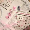Adesivos para Unhas Iron Sweet Cool Estrela Coração M1219 Fivela de Cinto Personalizada com Laço de Folha de Prata Adesivos para Unhas Estrela