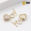 Hebilla otbuckle micro-incrustada envuelta en oro de 14K que conserva el color, hebilla de collar de estrella, circonita rectangular, cierre de perla, hebilla universal de corazón