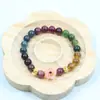 Nuevo Pulsera de Turmalina Colorida Flor de Durazno Pulsera de Flor Diseño de Nicho Lujo de Entrada Verano Versátil Pulsera de Perlas Regalo para Novia