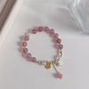 Diseño de Nicho Pulsera de Cristal de Hierba de la Suerte de Cuatro Hojas para Mujer Cristal de Color Cabello Cristal Amarillo Cabello Cristal Fresas Cristal Pulsera de Perlas para Novia