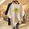 Camiseta de Algodão Puro de Manga Curta para Mulheres Verão 2025 Nova Solta Tamanho Grande Roupas Femininas Top Emagrecedor para Mulheres Plus Size 100kg