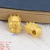 Seis caminhos pequeno Shenlong estilo antigo areia dourada mini furo horizontal yuan Baolong cumprimentos auspiciosos para Fulong acessórios de joias diy