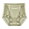 Ropa interior sin costuras de seda helada con encaje geométrico de cintura alta Base especialmente formulada Sensación refrescante para la piel Amigable con la piel Anti-pellizcos en los glúteos Ropa interior para mujer 2604