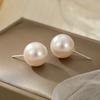 Pendientes de Plata de Ley S999 con Perlas Francesas para Mujer Otoño e Invierno Diseño de Nicho Pendientes de Sentido Avanzado Pendientes Nuevas Explosiones