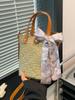Bolso Tejido de Paja para Vacaciones en la Playa de Verano para Mujer 2026 Nuevo Bolso Cruzado Versátil Bolso Cesta Tejida
