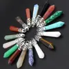 Colar Pingente Coluna Hexagonal de Cristal de Ágata Pedra Natural 10*50mm Joia Pingente Mais Vendido na Europa e América