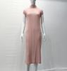 Vestido de Verano de Diseño de Nicho, Adelgazante, Manga Corta, Plisado, Elegante, Cuello Semialto, Corte A, Estilo Simple Japonés y Coreano, Modelo Nuevo