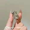 Anillo de flor de hoja de plata de estilo indiferente para mujer, diseño de nicho de lujo ligero, anillo simple de alta gama para el dedo índice, anillos apilables