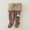 Nuevos pantimedias de invierno chinos de moda con forro polar de lana de cordero gruesa, raya ancha, entrepierna ajustable para bebé, estampado de hongo de dibujos animados