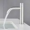 Grifo de Acero Inoxidable Monomando de Agua Fría para Lavabo de Baño Agujero Único Lavabo de Encimera Lavabo Bajo Encimera para Uso en Comercio Exterior
