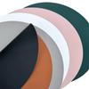 Nuevo tapete de mesa redondo de dos colores, de cuero resistente al agua y al aceite, sencillo, estilo nórdico occidental, con aislamiento térmico, para cuenco de arroz