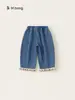 Roupas Infantis de Huzhou Zhili: Calças Soltas para Bebês, Calças de Banana, Jeans para Meninas com Barra de Renda
