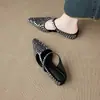 Pantuflas de moda que aumentan la altura para mujer, para verano al aire libre, sin cordones, mules con pedrería, absolutamente hermosas medias pantuflas, no cansan los pies, zapatos para personas perezosas