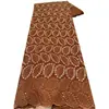 Tejido de encaje con bordado floral por todas partes, vestido de encaje estilo étnico de Ghana