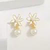 Brincos de Pérola com Doze Deuses Florais Brinco Exclusivo do Deus Flor Guardião Design de Luxo Leve Nicho Brincos Novo Estilo Chinês Joias de Estilo Nacional
