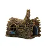 Decoración de acuario al por mayor casa de árbol simulación resina paisajismo casa de madera hueca escondite juego cueva de escape escalada adornos para mascotas