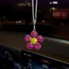 Bestseller transfronterizo: Lindo colgante de girasol para coche con pedrería, pequeño adorno colgante de flor de margarita para el espejo retrovisor interior del coche