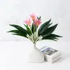 Nuevo Estilo Ramo de 3 Cabezas de Lirios, Flores de Seda, Flores Artificiales para Decoración del Hogar, Arreglo en Jarrón, Decoración de Escritorio, Ramo de Flores Artificiales