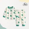 Conjunto de Ropa de Otoño para Niñas Pijamas Infantiles Algodón Puro Separado Ropa Interior de Manga Larga para Niños Pantalones de Otoño Ropa para el Hogar de Bebé Otoño y Primavera