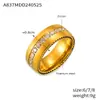 Estilo boêmio novo anel de aço titânio incrustado zircônia feminino simples personalidade fileira única diamante anel de ouro fabricantes atacado