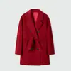 Personalizado~Marca M Lana Impregnada de Yodo 101801 Longitud Media 10% Cachemira 26% Lana Virgen Abrigo Cruzado para Mujer, Otoño/Invierno