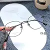 47 Montura de Gafas Poligonal de Titanio Puro Ultraligera, Artística y Fresca, Cuadrada y Redonda, para Miopía, Gafas Ovaladas de Titanio Danyang 8711