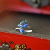 Anillo abierto de plata tailandesa vintage con esmalte de corte étnico, nicho de baja temperatura, anillo distintivo de loto para mujer.