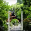 Arcada de Hierro Forjado Soporte para Flores Arco de Rosa Estructura para Trepar Jardín Exterior Patio Puerta Villa con Puerta Estante para Trepar Clematis