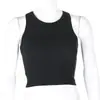 C Exclusivo Transfronterizo Top Corto de Yoga de Verano Color Sólido Estilo Tanque Top Deportivo Sin Mangas Ropa Exterior Capa Base