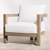 Sofá de Lazer para Pátio Externo Sofá Simples Nórdico para Jardim ao Ar Livre Sofá Externo de Madeira Maciça Impermeável Proteção Solar Móveis de Villa