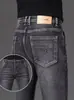 Jeans Cinza Fumê de Alta Qualidade Calças Retas Largas Masculinas Exportação Novas Calças Casuais para Meia-Idade Calças Masculinas de Outono
