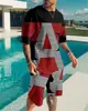 Comércio Exterior Transfronteiriço Novo Desenho Animado 3D Estampa Digital Masculino Traje Esportivo Casual Manga Curta Shorts