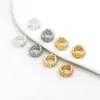 Oro Real de 18K Fuerte Retención de Color Agujero Grande Diamante Incrustado Espaciador Hueco Perla Espaciador Mariposa Pulsera DIY Collar Accesorios de Joyería C45
