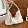 Bolsa Tote Nova Primavera Verão 2025 Textura Retrô Costura Moda Cor Sólida Grande Capacidade Ombro Mensageiro Bolsa de Axila