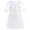 Vestido de Décimo Cumpleaños para Niña Vestido con Velo Blanco Vestido de Presentación Infantil Verano Otoño e Invierno Vestido de Princesa Dama de Honor Coro Vestido Largo
