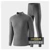 Suéter de Algodón Grueso Holgado de Otoño para Hombres de Mediana Edad y Mayores, Pantalones de Talla Grande con Forro Polar, Conjunto de Ropa Interior Térmica para Hombre con Cuello Alto