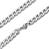 3.5 5 6 7 8 10mm aço inoxidável hip hop masculino aço titânio colar corrente cubana corrente simples corrente de suéter feminino