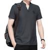 JP2025 Primavera y Verano Nueva Camiseta de Hombre Solona Peel Algodón Cuello en V Casual Holgada Talla Extra Manga Corta PS5572