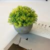 Estilo Escandinavo Simulado Semicírculo Bola de Paja Pulpa de Papel Bonsái Cerámica Pequeña Maceta Planta Artificial Decoración de Escritorio de Oficina
