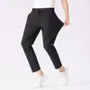 Nova Temporada Seda de Gelo Três Provas Simples Calça Casual Masculina Perna Reta Pequena Cintura Elástica Fina Calças Masculinas