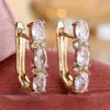 Europeo y Americano Transfronterizo Más Vendido Dorado Tres Ovalos Circonita Brazaletes para Oreja Temperamento Moderno Joyería de Aretes de Gama Alta Fabricante Mayorista