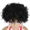 Peluca africana para mujer, peluca de cabello corto rizado voluminoso, peluca de encaje frontal de cabello real estilo corto de comercio exterior