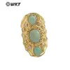 MR025 estilo europeo estilo palacio piedra Sanbao micro incrustación circonita oro de 18 quilates incrustado anillo largo joyería de vacaciones regalo