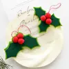 Decoraciones Navideñas Transfronterizas, Hojas de Frutas Rojas, Colgantes de Moños, Adornos para Árbol de Navidad, Decoración para Escena de Hogar, Tienda, Fiesta