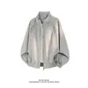 Nuevo abrigo chaqueta casual de otoño para hombre y mujer estilo americano holgado moderno de alta costura con cuello mao deconstruido talla grande